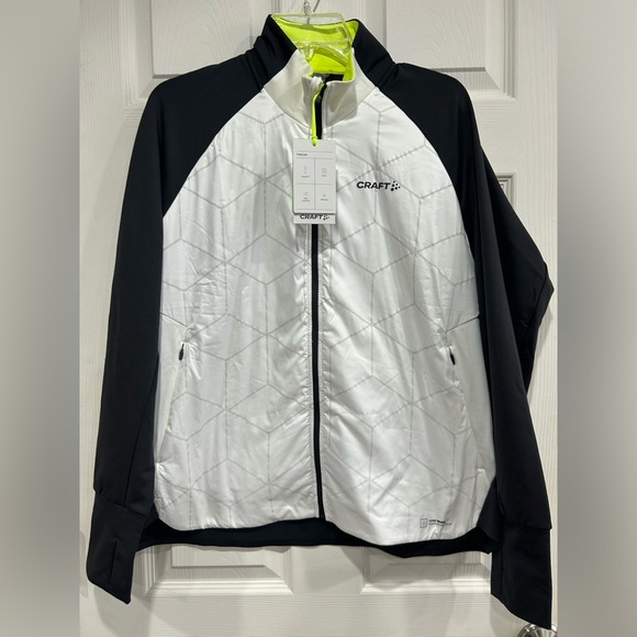 Craft Women's XL Lumen SubZ Reflective Jacket Ash White Black NWT - Picture 1 of 16